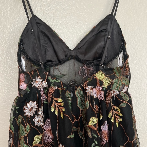 Radiant Fantasy Black Floral Embroidered Tulle Maxi Dress - Picture 8 of 9